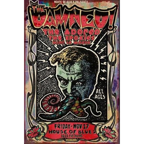 Damned - Concert poster - Darren Grealish - 13"x19"