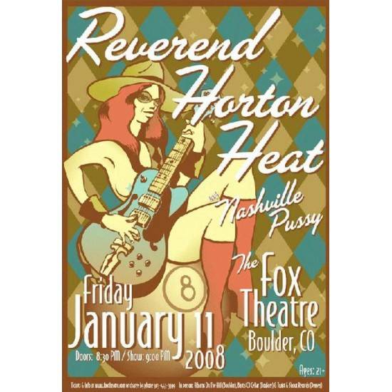 Reverend Horton Heat -  Boulder 2008 - Original Concert Poster